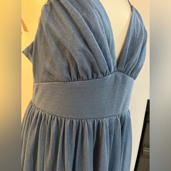 FEARIESTY Formal Blue Shimmer Dress Size L NWOT - Picture 3 of 5